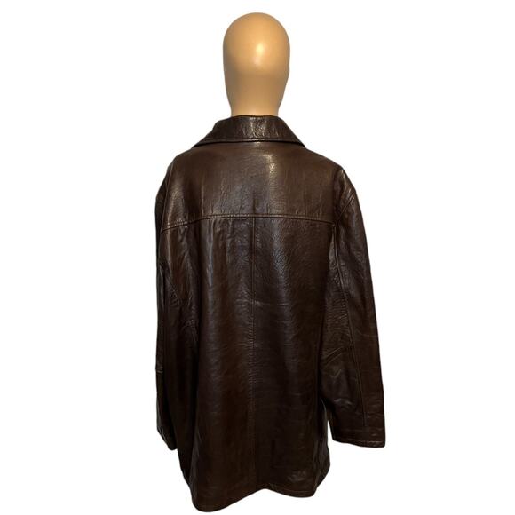 VTG Tanners Avenue Brown 5-Button Genuine Leather Lambskin Jacket Mens Size 2XL - Picture 4 of 7